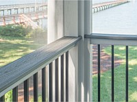 <b>A cocktail rail uses a deck board as the rail itself, making a flat surface that�s perfect for year-round beverages.</b>